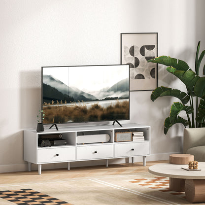 Multi-Storage Minimal TV Stand - White