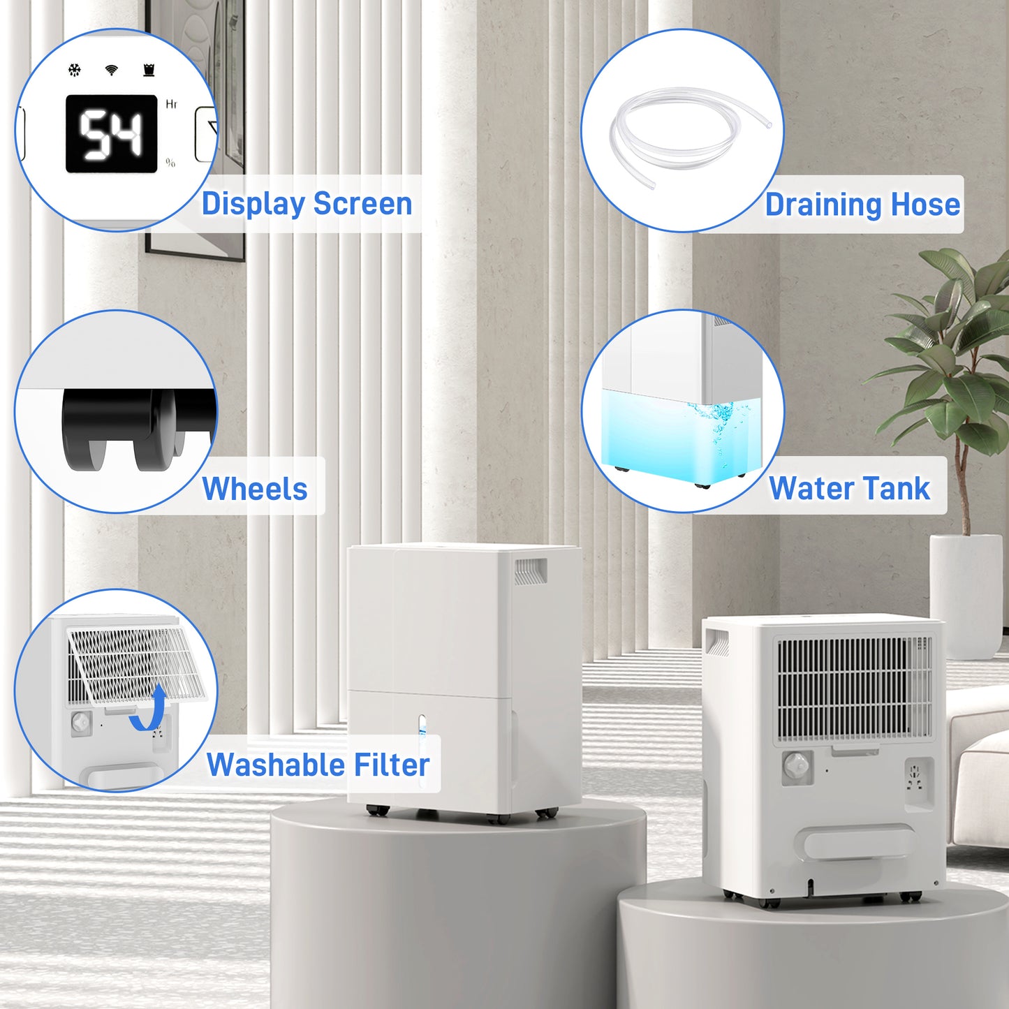 30L Clothes Dryer Dehumidifier For Laundry Drying - White