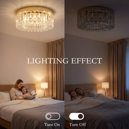 Crystal Chandelier | 160 Crystal Pendants | 6-Light G9 | Ø40cm | 10-40m² | Gold Tone