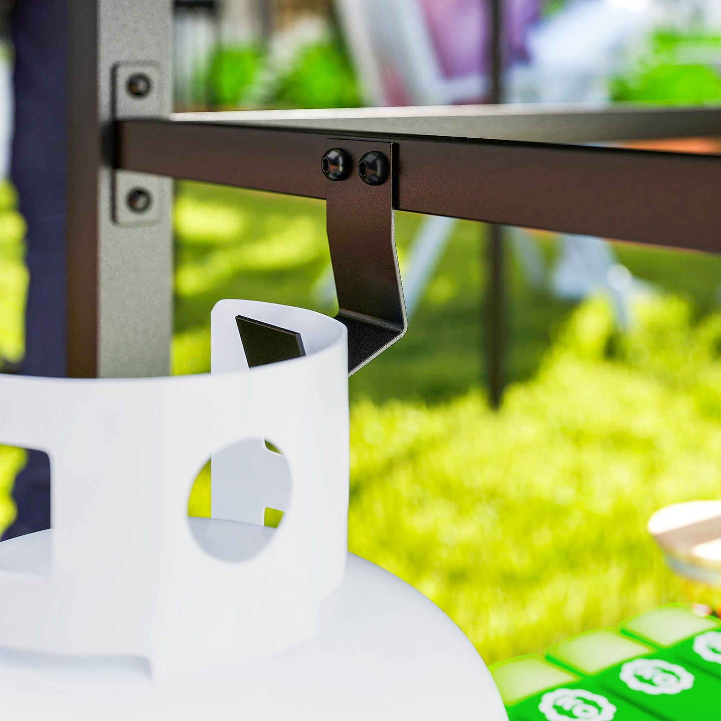 Outsunny Outdoor Grill Dining Cart 2-Shelf Movable Pizza Oven Table Stand with Stainless Steel Top, Portable BBQ Trolley Food Prep Outdoor Kitchen BBQ Station