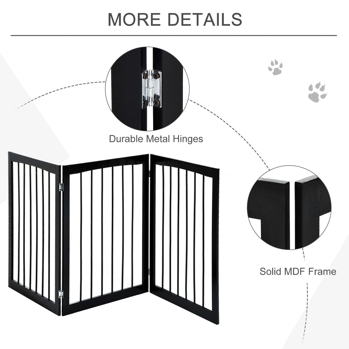 PawHut Free Standing Folding Dog Pet Child Safety Fence Gate Barrier
