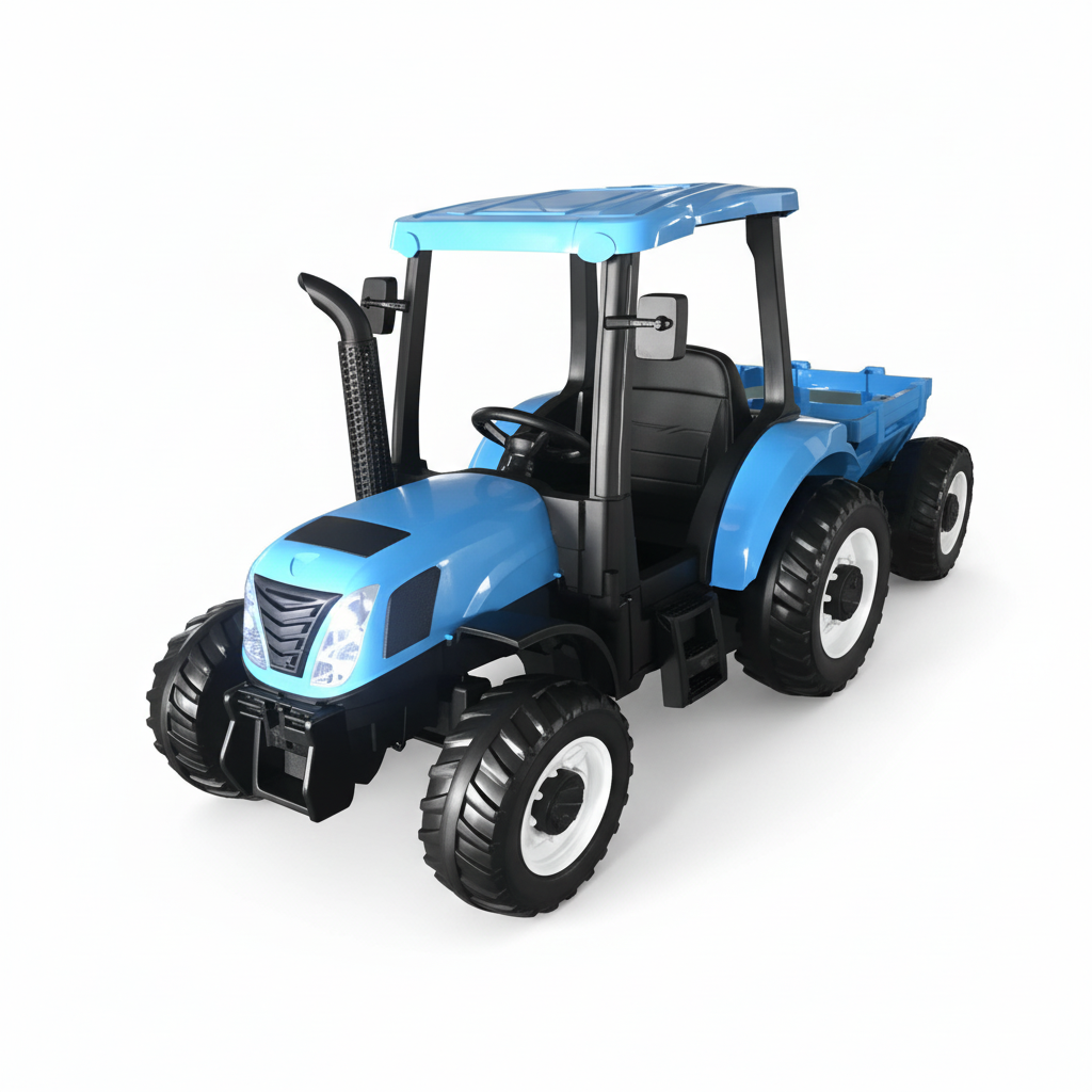 Kids Electric Tractor White Studio Background