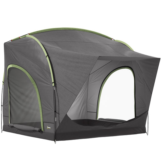 SUV Tailgate Car Tent | 2.35m Stand-Up Height | 3000mm Waterproof | Panoramic Mesh Doors | 5-15 Min Setup | Grey