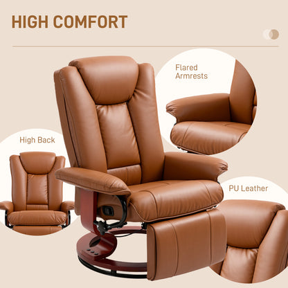 Faux Leather Recliner Chair - Brown