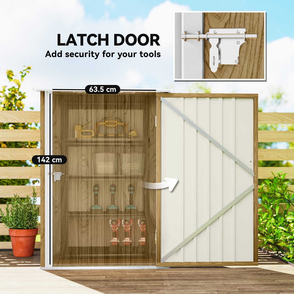 Lean-To Garden Shed | Galvanised Steel Outdoor Storage 1.0 x 1.03m with Sloped Roof