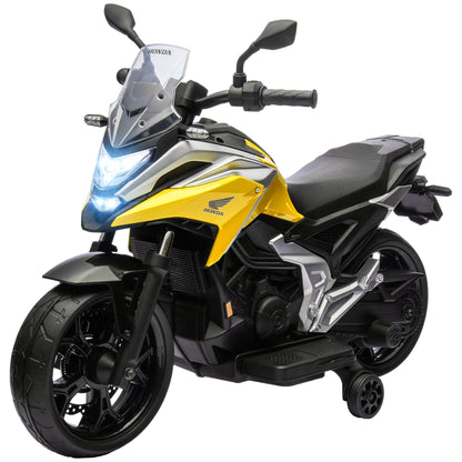 AIYAPLAY 12V Honda Licensed Kids Electric Motorbike w/ Music, Headlights, Early Education Function, for 3-6 Years