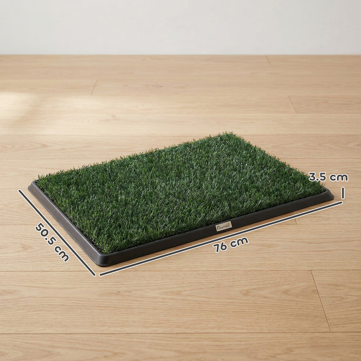 PawHut Dog Toilet Tray with 2 Artificial Grass Mats | Black & Green | PP PE | 76x50.5x3.5cm | 3-Layer Drainage System | Medium Dogs up to 50cm | Indoor Balcony Yard | No Assembly