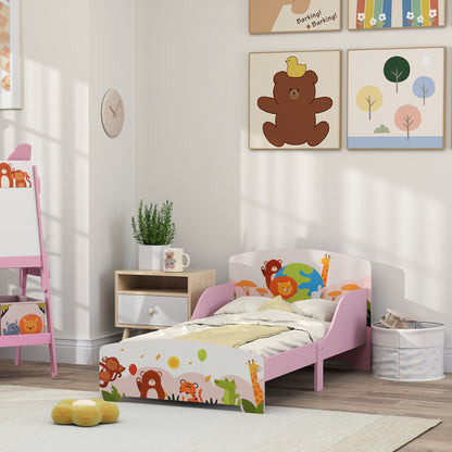 Cute Animal-Themed Toddler Bed w/ Safety Rails, 143 x 77 x 60cm