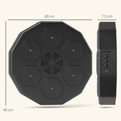 SPORTNOW Music Boxing Machine with Bluetooth Connection and LED Light Smart, Wall Mounted for Punching Beat Boxing Training