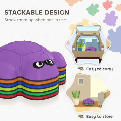 AIYAPLAY 6 Piece Balance Stepping Stones with Non-slip Edge, Indoor Outdoor Obstacle Courses for Kids Ages 3-8 Years, Multicoloured