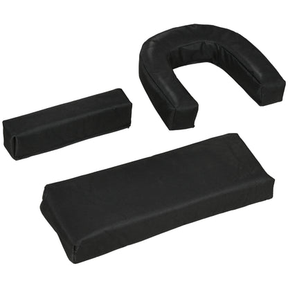 Outsunny Outdoor Foldable Sun Lounger Set of 2, 4 Level Adjustable Backrest Reclining Sun Lounger Chair with Pillow and Reading Hole, Black