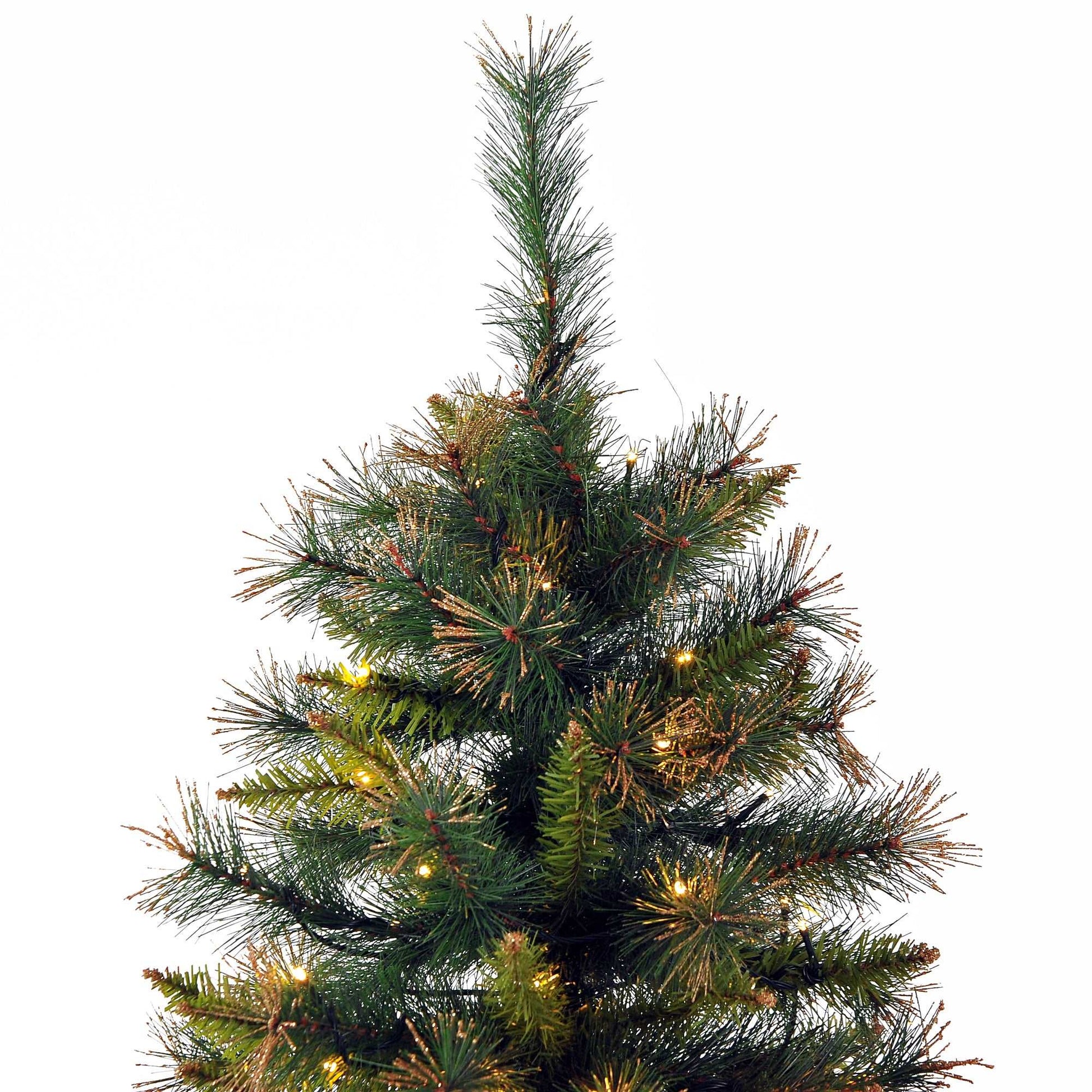 1.5m Pre Lit Christmas Artificial Tree, Metal Stand-Green