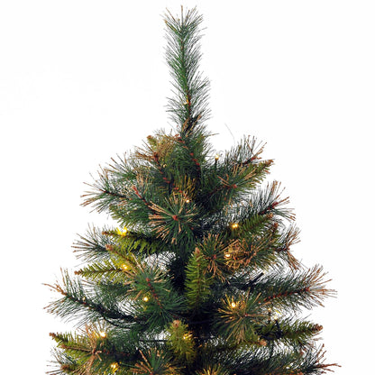 1.5m Pre Lit Christmas Artificial Tree, Metal Stand-Green