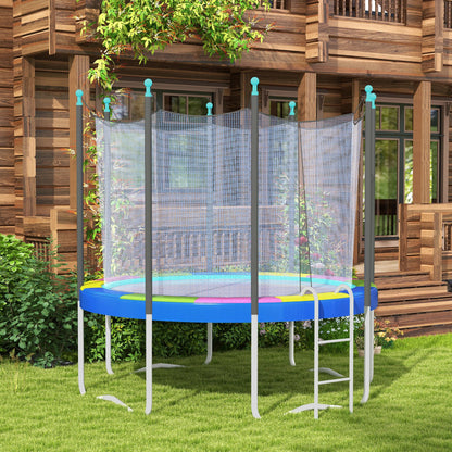 SPORTNOW 12ft Trampoline Spring Pad Cover Replacement | Multi-Coloured | Ø366x30cm | Plastic PE EPE Foam | Elastic Cord | Waterproof | UV Resistant | Tear-Resistant | Foldable | Round Trampoline