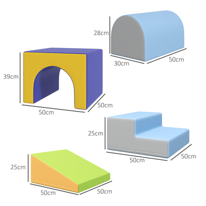 4-piece Soft Foam Blocks Play Set for Toddlers 1-3 Years, Blue