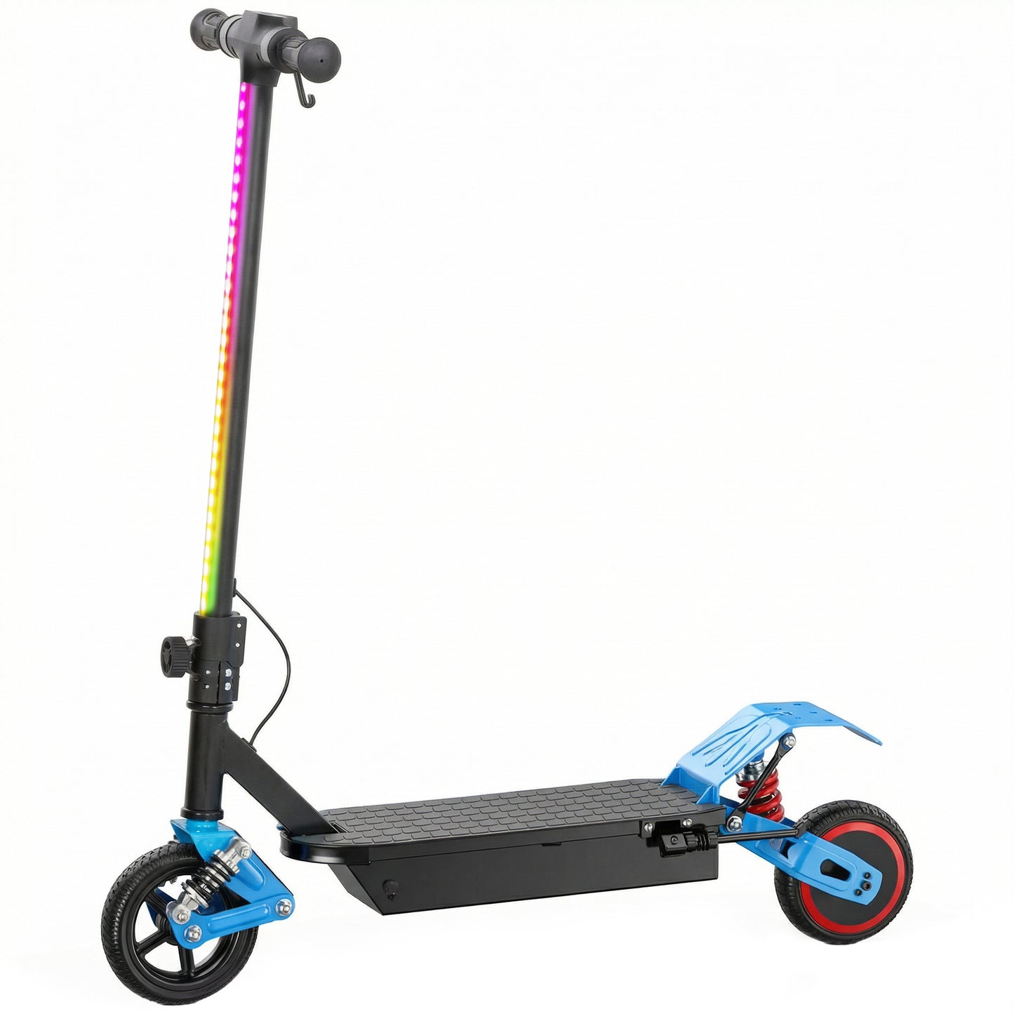 Kids Electric Scooter – 200W Motor, 15km/h, 6km Range, Dual Suspension, LCD Display, LED Lights, Foldable, Ages 6–14 – Blue