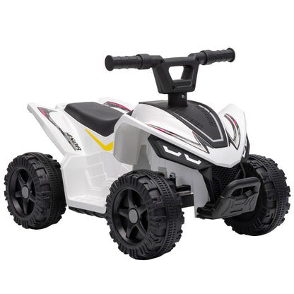 AIYAPLAY 6V Kids Electric Quad Bike | Hot Pink, Black or White | Handlebar Button Control | 2km/h Forward Ride | Ages 18–48 Months | 25kg Limit