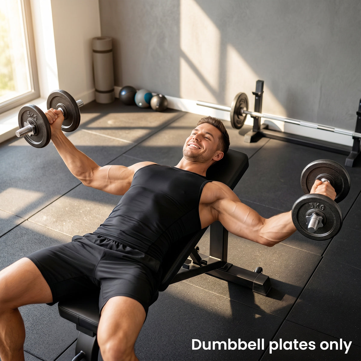 Metal Weight Plates Set | 4 x 5 kg or 4 x 2.5 kg Options | 1 Inch Standard Fit | Rust-Resistant Finish | Dumbbell & Barbell Compatible | Grey