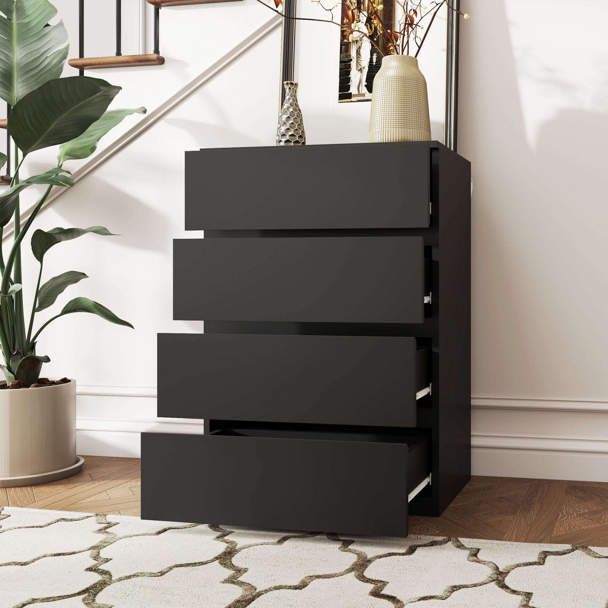 Chest of Drawers, 4-Drawer Storage Cabinets, Modern Dresser, Storage Drawer Unit for Bedroom