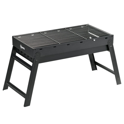 Outsunny Foldable Picnic Camping Charcoal Grill - Black