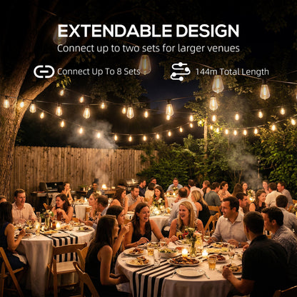 Curtain Lights Connectable Fairy Curtain Lights Plug-in IP44 Waterproof/18 m/Warm White