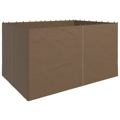 Set of 4 Gazebo Replacement Sidewalls | 100% Polyester | Double-Sided Zip | C-Rings & Hooks for Square, Rounded Beams & Sliding Rails | Each 352x205cm | Suits Most 3x4m Gazebos | Dark Brown