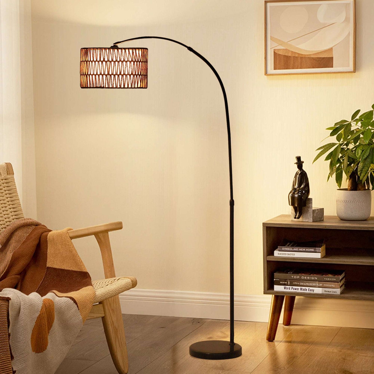 Floor Lamp for Living Room, Modern Standing Lamp with Dual-Layer Shade & Foot Switch, Height Adjustable Minimalist Tall Pole Lampshade