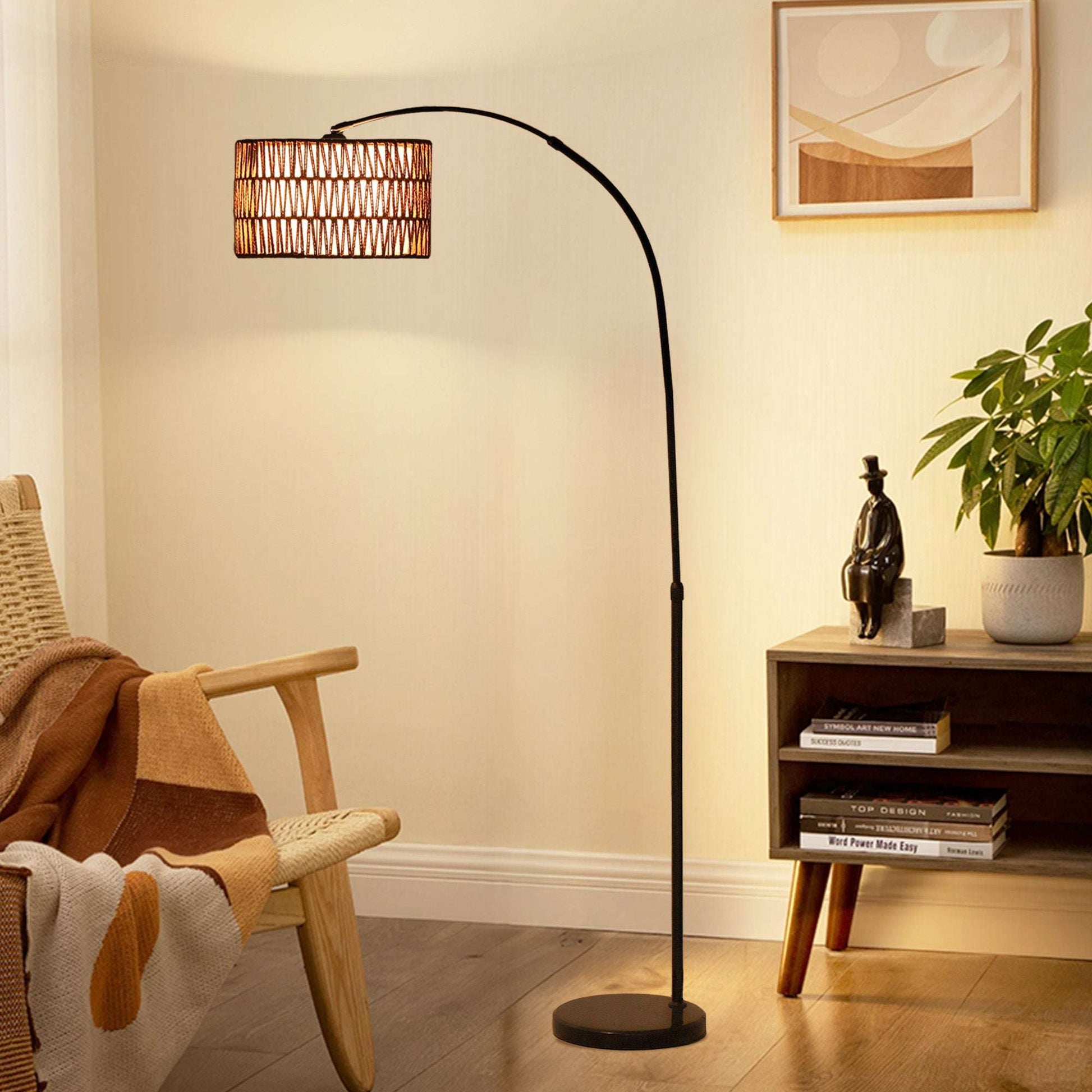 Floor Lamp for Living Room, Modern Standing Lamp with Dual-Layer Shade & Foot Switch, Height Adjustable Minimalist Tall Pole Lampshade