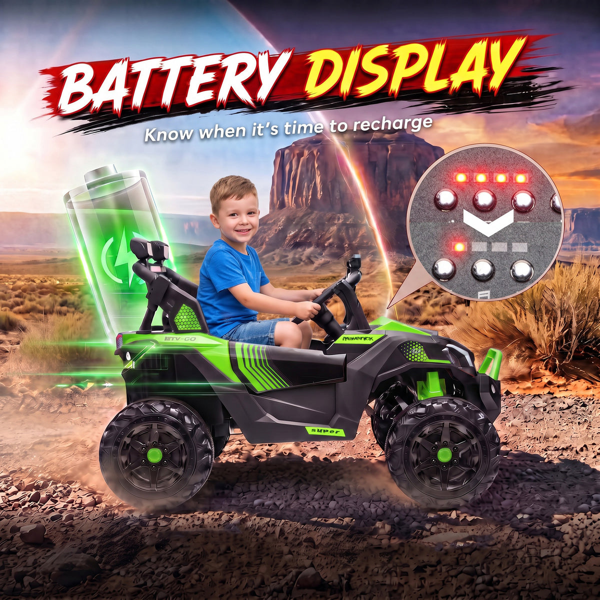 AIYAPLAY 24V 2-Seater Electric Ride-On UTV | Dual 120W Motors | Parent Remote & Suspension | LED Lights & USB Music | Green, Black or Pink | Ages 3–8