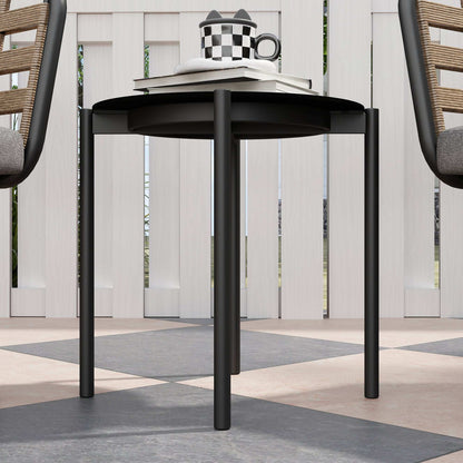 Outsunny 3 Pieces Rattan Bistro Set with Washable Seat and Back Cushions, Glass Top Coffee Table, for Outdoor, Patio, Black