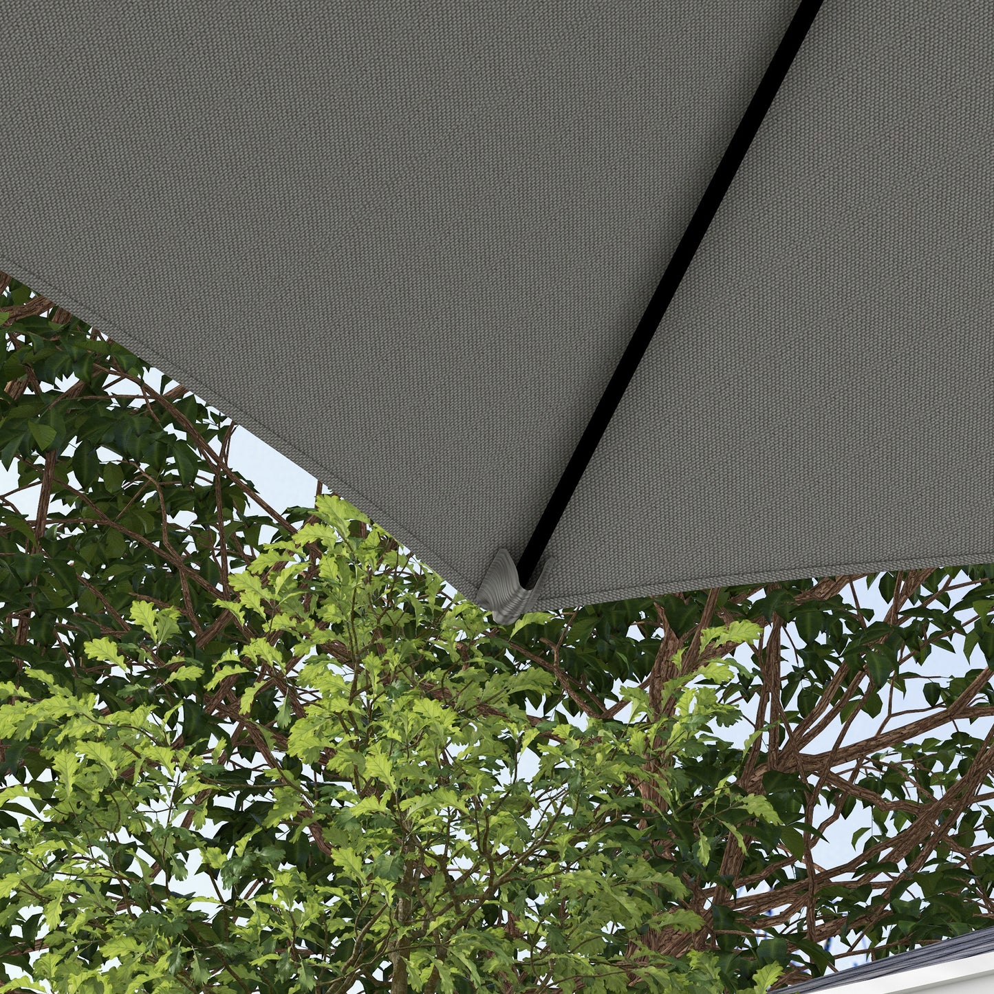 Outsunny 2.5M Garden Cantilever Parasol, Umbrella Hanging Sun Shade Canopy Shelter with 360° Rotation and Cross Base, Light Grey