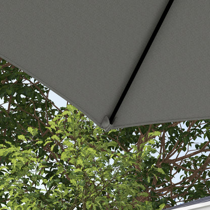 Outsunny 2.5M Garden Cantilever Parasol, Umbrella Hanging Sun Shade Canopy Shelter with 360° Rotation and Cross Base, Light Grey