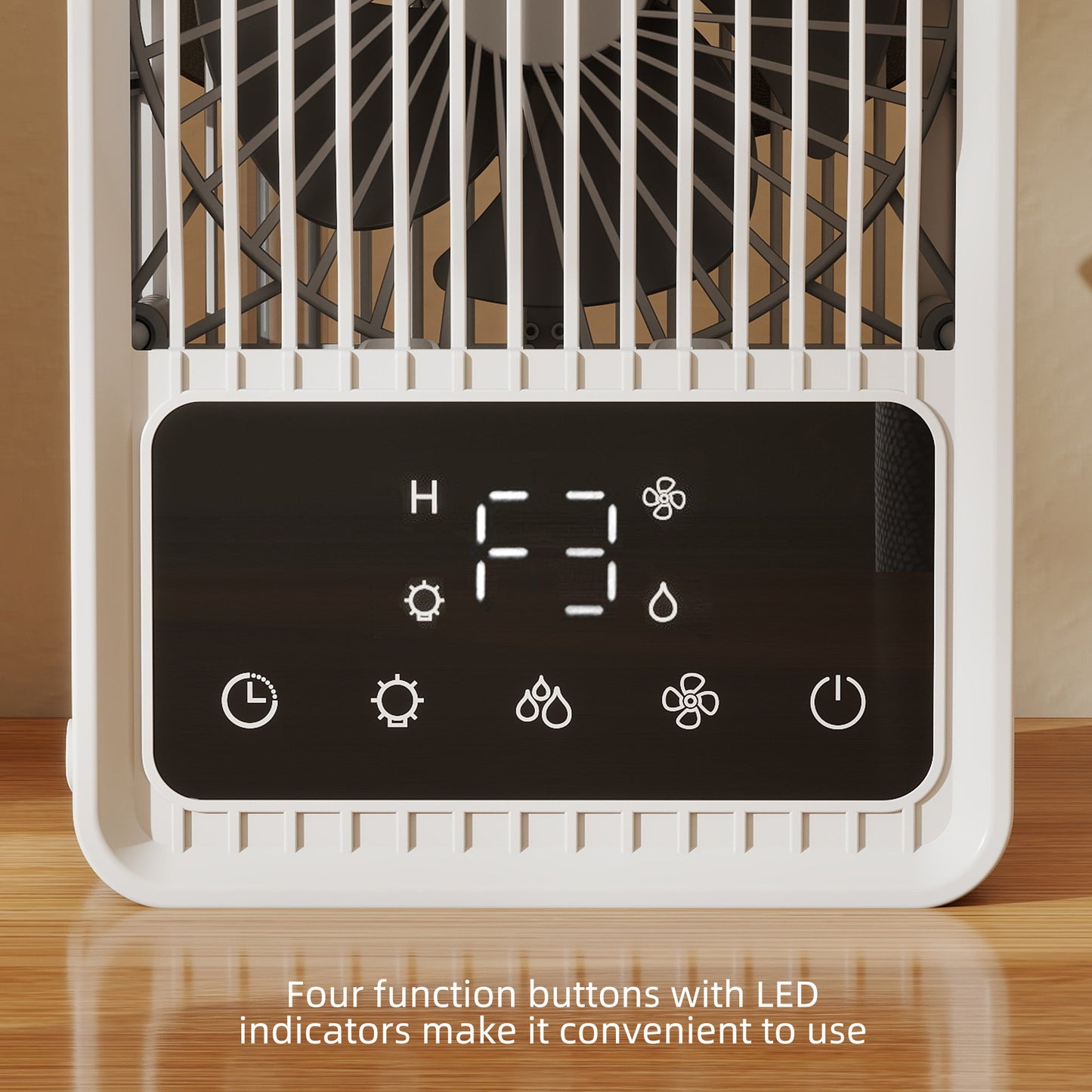 Desk Fan with Mist Humidifier & RGB Light | 550ml Top-Fill Tank | 3 Speeds | 2-Level Mist | Touch Panel | Black