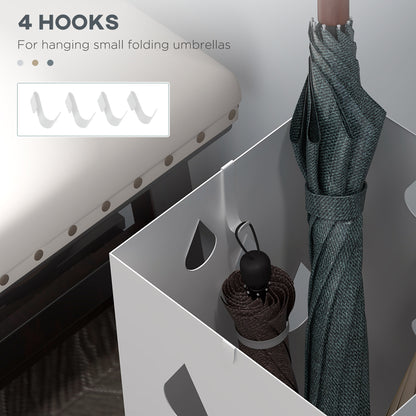 Six-Umbrella Steel Holder Rack Organiser Unit Stand - White