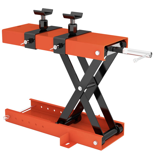 500 kg Motorcycle Scissor Lift Jack, Heavy Duty Steel Adjustable Motorbike Lifting Hoist Stand with Safety Pin, Foldable Lifter for Dirt Bike Repair Maintenance