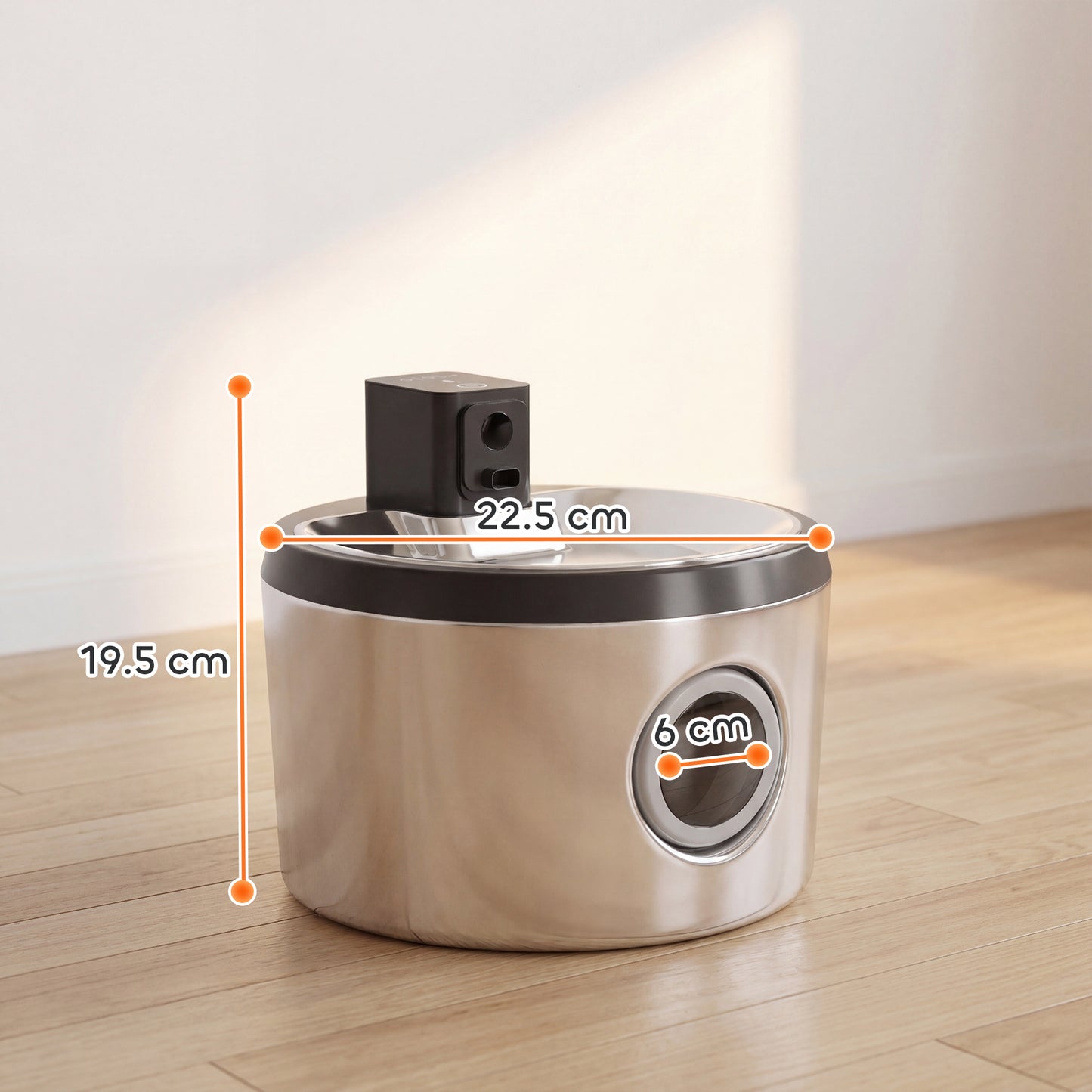 Cordless Cat Water Fountain | 4L | 304 Stainless Steel | Motion Sensor | 30-Day Battery | Silver