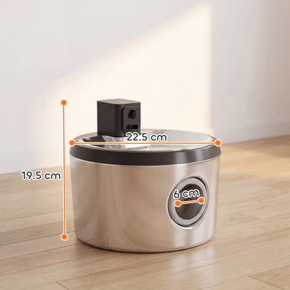 Cordless Cat Water Fountain | 4L | 304 Stainless Steel | Motion Sensor | 30-Day Battery | Silver