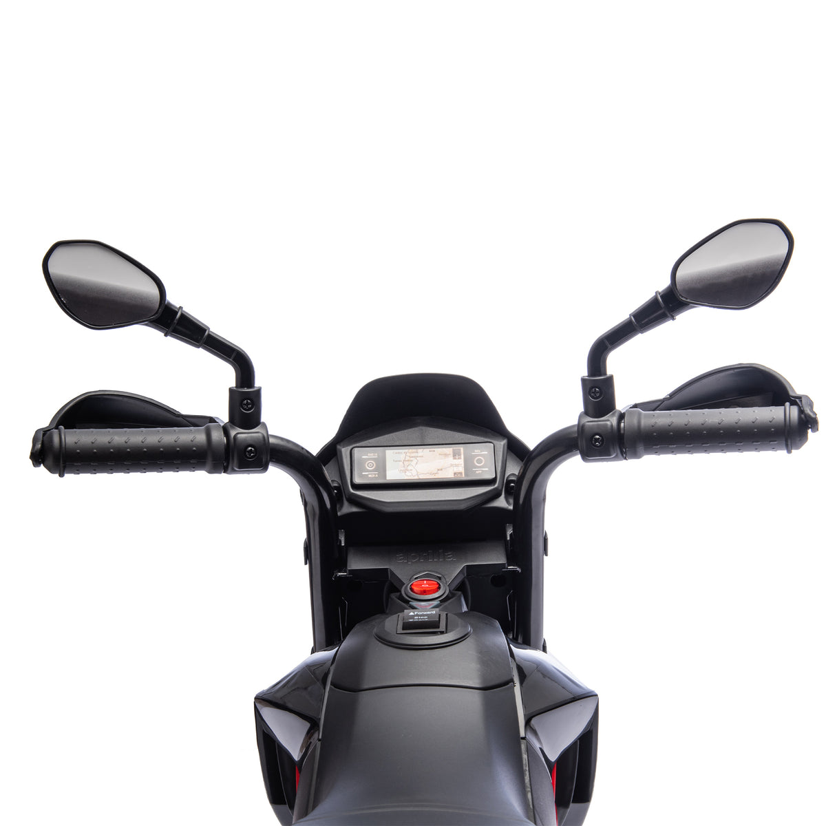 AIYAPLAY Licensed Aprilia 6V Kids Electric Motorbike | Removable Training Wheels | Headlight, Music & Horn | Forward & Reverse | Black | 18 Months–4 Years