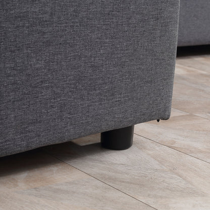 Corner Sofa Bed with Storage, 3 Seater Pull Out Sofa Bed, Convertible L Shape Sofa Couch W/ Reversible Chaise Lounge for Living Room, Dark Grey