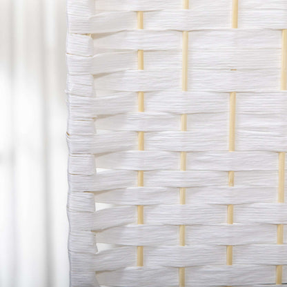 4 Panel Folding Room Divider, Privacy Screen, Freestanding Paravent Partition Separator for Living Room, Bedroom and Office, 160 x 170cm, White