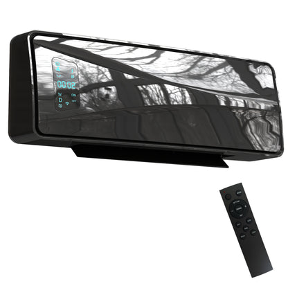 2000W Ceramic Electric Heater with Fan, Adjustable Thermostat, Wall Mounted - Black / White