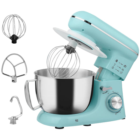 1300W Kitchen Stand Food Mixer Blender with Accessories - Blue / Silver / Beige