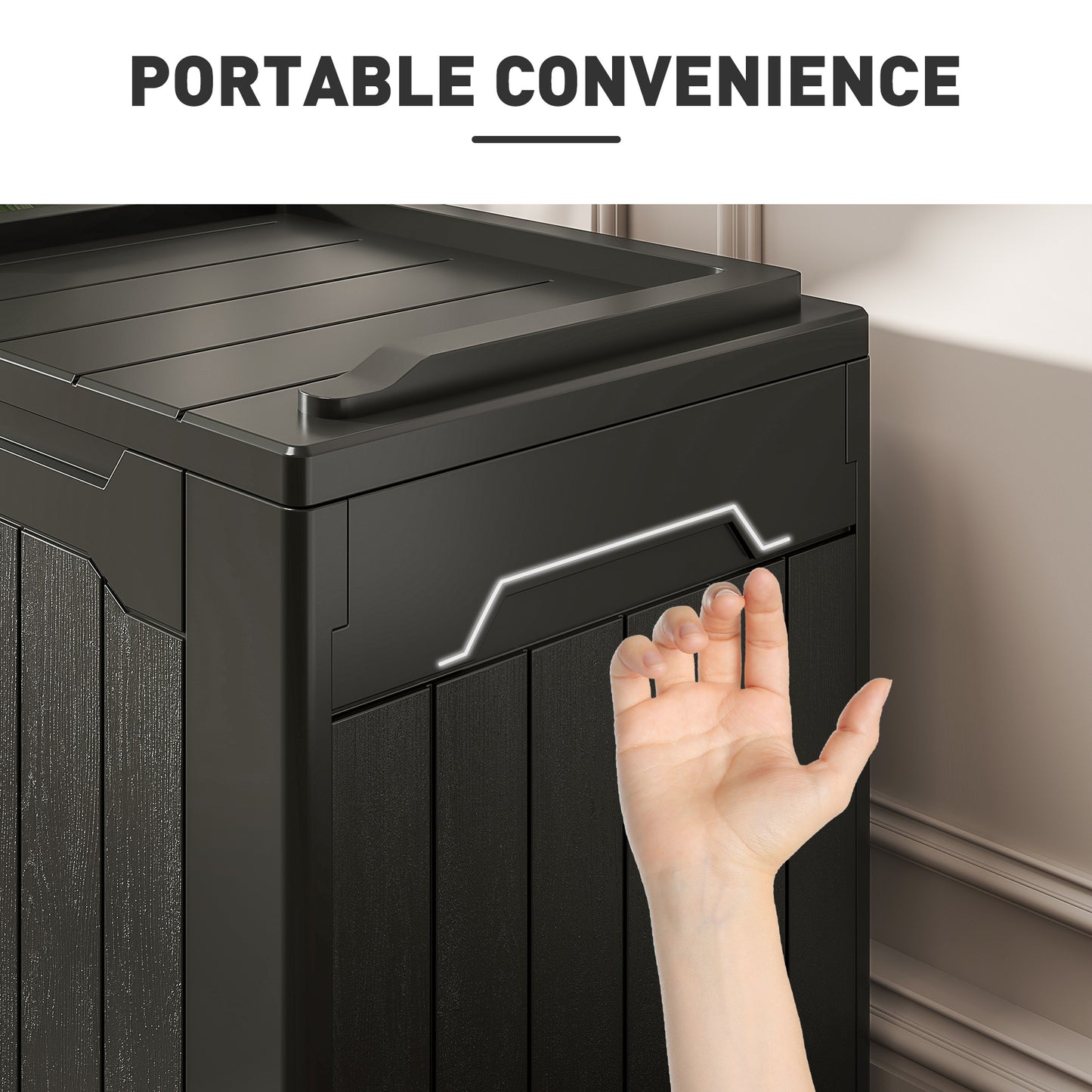 107 L Plastic Storage Chest with Lid - Charcoal Grey