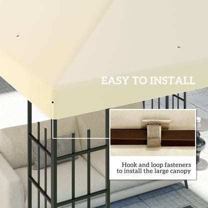 Outsunny 3 x 3(m) Gazebo Canopy Replacement Cover - Cream