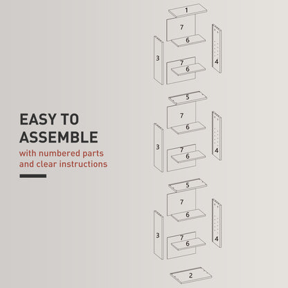 Homcom 260 Narrow CD Storage Unit - Grey / Black / White