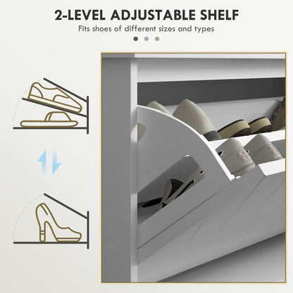 Shoe Storage with Seat, Upholstered Hallway Bench, Shoe Bench with Flip Drawer, Adjustable Shelf for 10 Pairs of Shoes