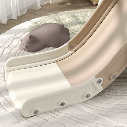 AIYAPLAY 3 in 1 Toddler Slide with Basketball Hoop, Climber, Elephant-Themed, for 1-3 Years, Cream White