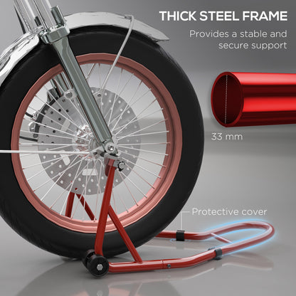 Rear Motorcycle Paddock Stand Motorbike Stand with Anti-Slip Mat, U-Shaped and L-Shaped Adapters, 200 kg Capacity, for 18", 17" and 10" Tyre