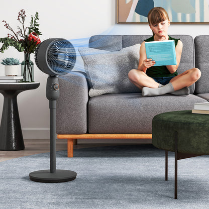 Pedestal Fan, Powerful Air Circulator, 12 Inch Floor Standing Fan with 3 Speed Settings, Oscillating Function for Bedroom, Home and Office
