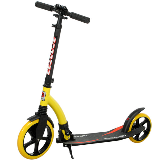 Foldable Kick Scooter with Double Shock Absorption and Big Wheels, Height Adjustable Aluminium Frame Big Wheel Scooter for 14+ Teens Adult